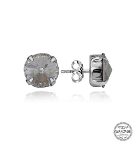 Swarovski Crystal Taşlı Gümüş  Çivili Kadın Küpe