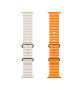 Winex 2 Adet 42-49mm Yeni Nesil Apple Uyumlu Akıllı Saat Kordonu Silikon Beyaz ve Turuncu