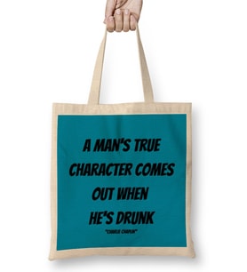 Charlie Chaplin Quotes Art Gift Vintage Retro Style Bez Çanta Uzun Saplı