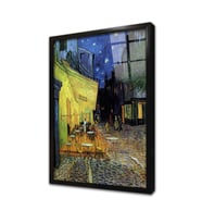 Gece Cafe Terrace Van Gogh Çerçeveli Cam Tablo