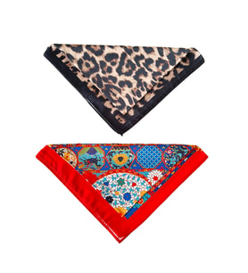 2 Li Saten Bandana Seti Saten Fular Saten Çanta Aksesuarı Özel Desen Bandana 45X50 Cm
