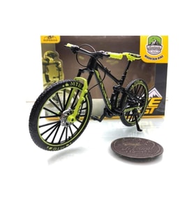 Mountain Bike Siyah - Yeşil 1:10 Ölçek Metal Model Oyuncak Bisiklet