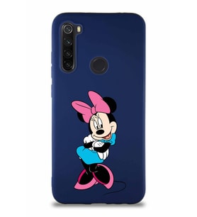 Xiaomi Redmi Note 8 Soft Premier Kapak Minnie Mouse-D Tasarımlı Silikon Kılıf - Lacivert (Şeffaf)