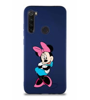 Xiaomi Redmi Note 8 Soft Premier Kapak Minnie Mouse-D Tasarımlı Silikon Kılıf - Lacivert (Şeffaf)