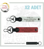 Hız Severlere Özel, İsim Plaka ve 0 Rh (+) Kan Grubu Yazılı x2 Anahtarlık Set, Nar Çiçeği-Beyaz-Syh (Çok Renkli)