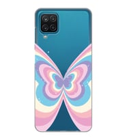Samsung Galaxy M12 Uyumlu Renkli Kelebek Tasarımlı Şeffaf Telefon Kılıfı