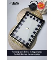 Modern Çay Kahve ve Kahvaltılık Sunum Tepsisi 48x29 cm