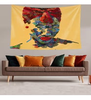 Bohemian Afrikalı Kadın Leke Tutmaz Kadife Dokulu Kumaş Duvar Örtüsü Duvar Halısı Tapestry (Somon)