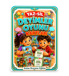Yaz-Sil Deyimler Oyunu Kartları