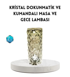 Kristal Rgb Led Masa Lambası - Renkli Kumandalı Işık, Dekoratif Ve Enerji Tasarruflu