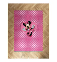 MEKTA HOME BEBEK VE ÇOCUK ODASI Büyük Kalpli Minnie Mause Desenli Halı