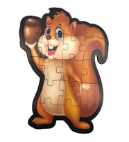 Farbu Oyuncak Ahşap Sincap Puzzle 18 Parça Arka Yüzü Hikayeli Yapboz