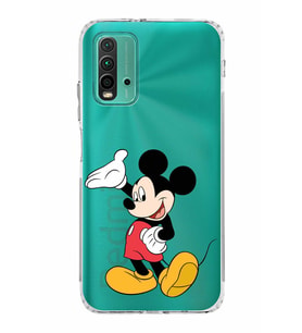 Xiaomi Redmi 9T  Kamera Korumalı Kapak Mickey Mouse Tasarımlı Şeffaf  Kılıf