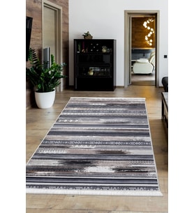 Dijidekor Halı Kahverengi Cool Köln Saçaklı Kaymaz Kesme İnce Yolluk Kilim Salon Halısı Modelleri