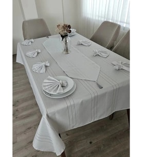 NİVEMESHOME AÇIK GRİ 160*220 COLBER MASA ÖRTÜSÜ