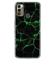 Tecno Spark 7T Kılıf Resimli Desenli Baskılı Silikon Kılıf Yeşil Şerit Mermer 1320