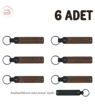 Açık Kahverengi & Siyah, Babalar Günü İçin Hediye, İsim Ve Özel Mesaj Yazılabilen, 6'lı Anahtarlık