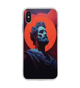 Iphone XSMAX Uyumlu Aristoteles Tasarımlı Şeffaf Telefon Kılıfı