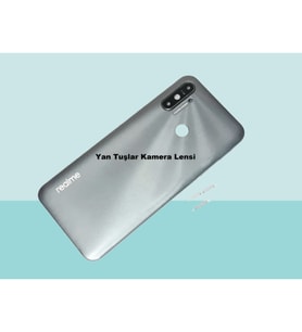 Oppo Realme C3 Uyumlu FULL KASA Arka Kapak Batarya Kapağı - FÜME