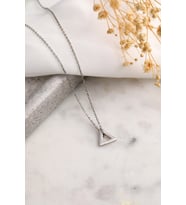925 Ayar Gümüş Üçgen Kolye - Silver