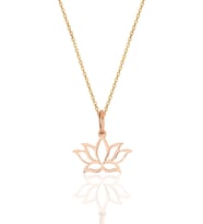 Gümüş rose sonsuz yaşamın simgesi lotus çiçeği kolye  SGTL11869ROSE