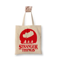 Stranger Things Bez Çanta Uzun Saplı Alışveriş Çantası Plaj Çantası (Beyaz)