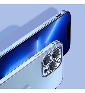 Apple iPhone 13 Kılıf Zore Mat Gbox Renkli Kenar Kılıf (Mavi)
