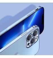 Apple iPhone 13 Kılıf Zore Mat Gbox Renkli Kenar Kılıf (Mavi)