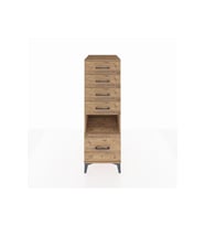 Kronos Dolap Tek Raflı 5 Çekmeceli 44x59x134 Çam-Çam