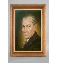Çerçeveli Paspartulu Atatürk Tablo a6 (Gold)
