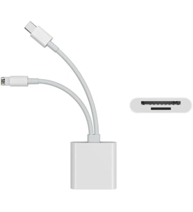 type-c Girişli iPhone 11 12 13 14 15 16 Serilerine Uyumlu Kart Okuyucu SD Kart Adaptörü TF Kart Okuyucu Disk Adaptörü Mobil Kart Okuyucu (Çift Kablolu (type-c/Lightning)