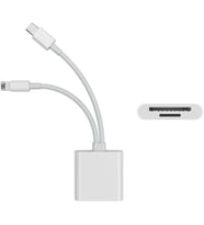 type-c Girişli iPhone 11 12 13 14 15 16 Serilerine Uyumlu Kart Okuyucu SD Kart Adaptörü TF Kart Okuyucu Disk Adaptörü Mobil Kart Okuyucu (Çift Kablolu (type-c/Lightning)