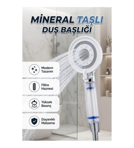 Mineral Taş Filtreli Yüksek Basınçlı El Duş Başlığı
