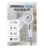 Mineral Taş Filtreli Yüksek Basınçlı El Duş Başlığı