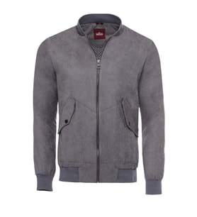Gri Cepli Süet Bomber Mont - Wessi