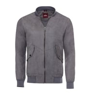 Gri Cepli Süet Bomber Mont - Wessi