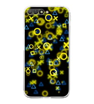 PrintiFy Huawei Y6 2018 Uyumlu Kamera Korumalı Semboller Tasarımlı Şeffaf Silikon Kılıf