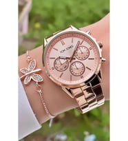 Tom Jones MRD11958 Rose Gold Renk Kadın Kol Saati Bileklik Hediyeli