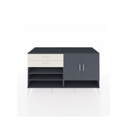 Kronos Konsol 4 Raflı 2 Çekmeceli 2 Kapaklı 176x59x99 Antrasit-Antrasit/Aytaşı