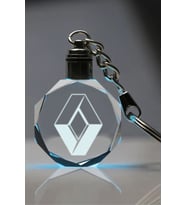 Renault Logolu 2D Patlatma Kristal Led Işıklı Anahtarlık, Araba Anahtarlığı