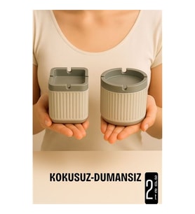 Kokusuz Dumansız Küllük - 2 li Küllük Seti Kafe Küllüğü Restoran Küllüğü Masaüstü Küllük