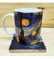 Vincent Van Gogh Set 8 - Kupa-Traverten Bardak Altlığı 1