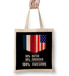50% Dominican 50% American %100 Awesome Immigrant Bez Çanta Uzun Saplı