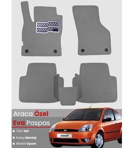 FORD FİESTA (2002-2008) Uyumlu EVA Paspas Tam Set–Araca Özel,Su Geçirmez,Kolay Montaj