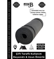 #KampMatı Taşıma Askılı Su Geçirmez Çift Taraflı Kaymaz Çadır Uyku 9mm Siyah Kamp Yer Minderi