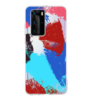 Huawei P40 Pro Uyumlu Kapak Brush Stroke Tasarımlı Şeffaf Silikon Kılıf