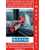 #İmdatÇekici Trafik Oto İlk Yardım Çantası Çok Fonksitonlu Cam Kırıcı Entegre Kemer Kesici 2 in 1