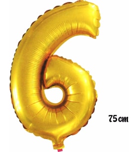 Pazariz  75 cm 6 Rakam Folyo Balon Altın