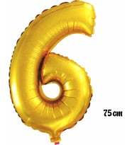 Pazariz  75 cm 6 Rakam Folyo Balon Altın