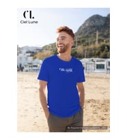 Nevermind Erkek Blocking Graphic Ciel Lune - Oversize T-Shirt (Mavi)
